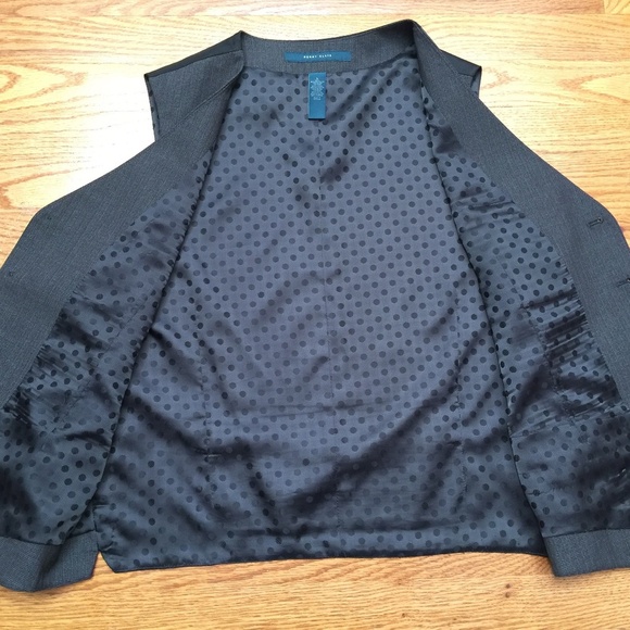 Perry Ellis Houndstooth Grey Suit Vest Large L - Picture 2 of 7